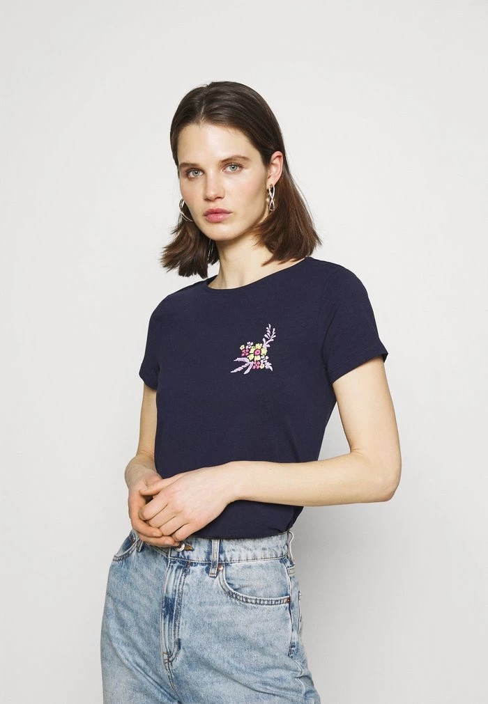 T-Shirt ANNA FIELD Anna Field Print T-shirt Bleu Marine Femme | NWL-0814822